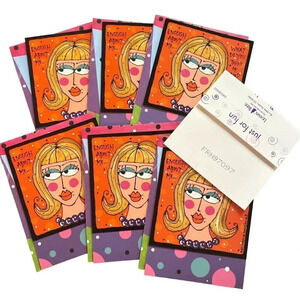 FUNNY Girl Blonde Friendship VTG Greeting Cards Leanin' Tree Lori Wiseman NOS